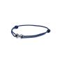 Preview: 1,5 mm blaues Nylonarmband mit einem versilberten Infinity-Zeichen - Infinity Blue Silver